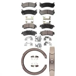 Front Brake Pads Rear Parking Shoes Kit For Gmc Sierra 1500 Safari Yukon 1999-20. Fixed Price $90.74.