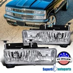 Fits 88-98 Chevy Gmc C10 Ck 1500/2500/3500 94-99 Suburban Headlights Lamps 2PC. Fixed Price $49.98.